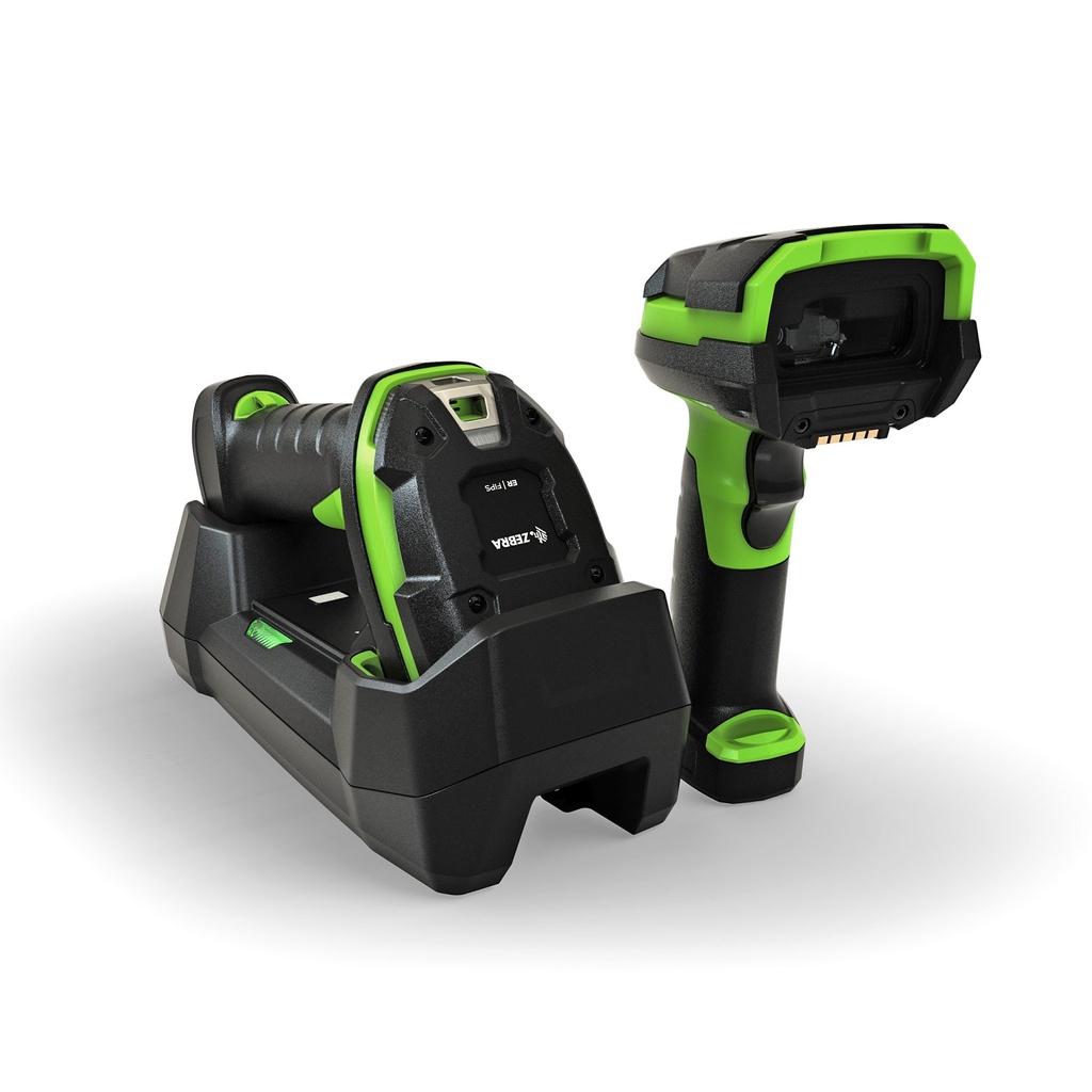 Zebra LI3678 – Lecteur de codes-barres 1D ultra-robuste Bluetooth (FIPS, Longue portée, Base incluse)