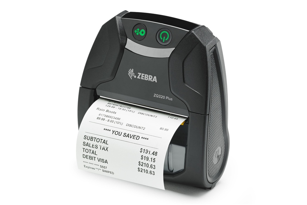 Zebra ZQ320 Plus – Imprimante mobile 3" (Wi-Fi 5, Bluetooth + Wi-Fi, Usage extérieur)