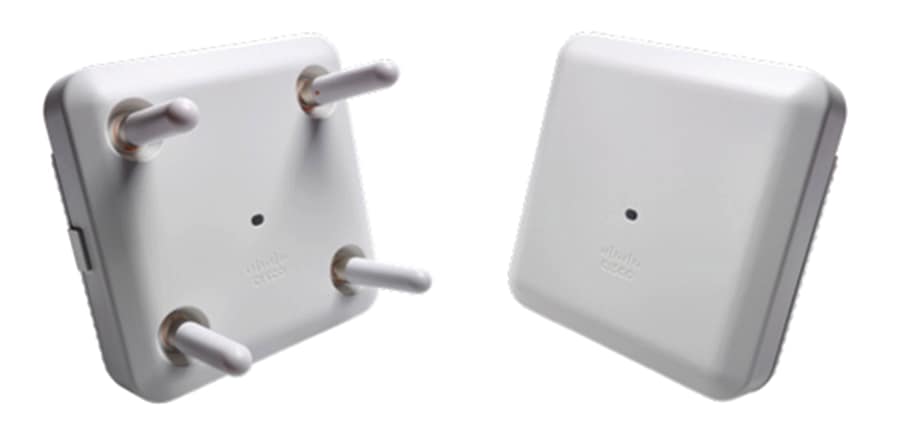 Cisco AP2802I ; point d'accès 802.11ac Wave 2 avec CA 4x4 à 3 flux, antenne à 3 axes, 2 ports GbE