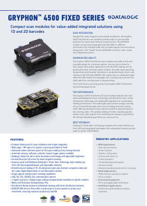 Datalogic Gryphon GFS4500 – Fixed-mount scanner module