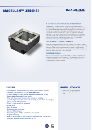 Datalogic Magellan 3400/3500 – Single-plane checkout scanner (USB OEM, 1D/2D, USB kit)