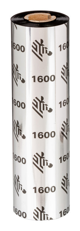 Zebra Ruban cire 1600 – Ruban transfert thermique cire économique (131 mm, 12 rouleaux, Industrielle 6" (ZT))