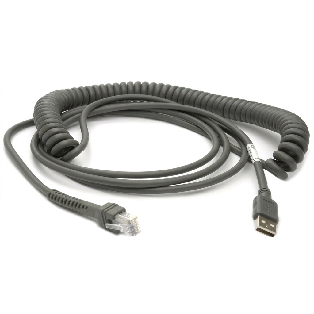 Zebra CBAU29C15ZBR Cable - Shielded USB: Series a Connector, 15FT. (4.6M), Coiled