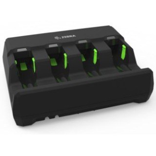 Chargeur de batterie Zebra à 4 emplacements pour batterie série 3600 ; bloc d’alimentation et cordon d’alimentation secteur vendus séparément.