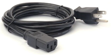 Zebra netsnoer, geaard, 7,5 voet of 2,3 meter, 3-polig. Geschikt voor de volgende landen: Canada, Mexico, Verenigde Staten.