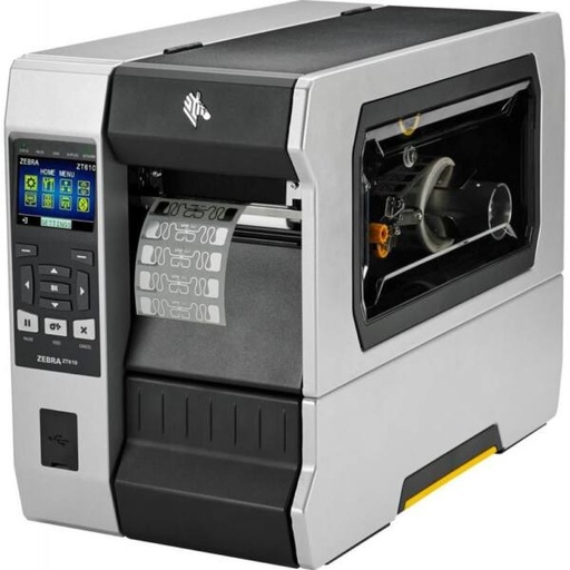 [ZT61A46-T2E0100Z] Zebra ZT610 – Imprimante d'étiquettes industrielle haute résolution (600 dpi, Micro-étiquettes + Rembobineur + Écran couleur tactile)