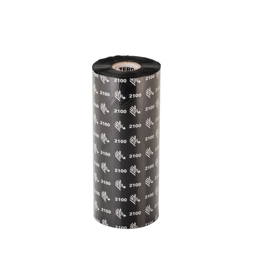 [02100BK15660] Zebra Wax Ribbon 156mmX600m 2100 High Wax 25mm