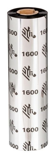[01600BK15645] Zebra Ruban cire 1600 – Ruban transfert thermique cire économique (156 mm, 18 rouleaux, Industrielle 6" (ZT))