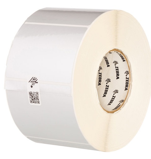 Zebra Z-Ultimate 3000T – Polyester thermal transfer labels (76 × 76 mm, 12 rolls, 1 000 étiquettes, 25 mm)