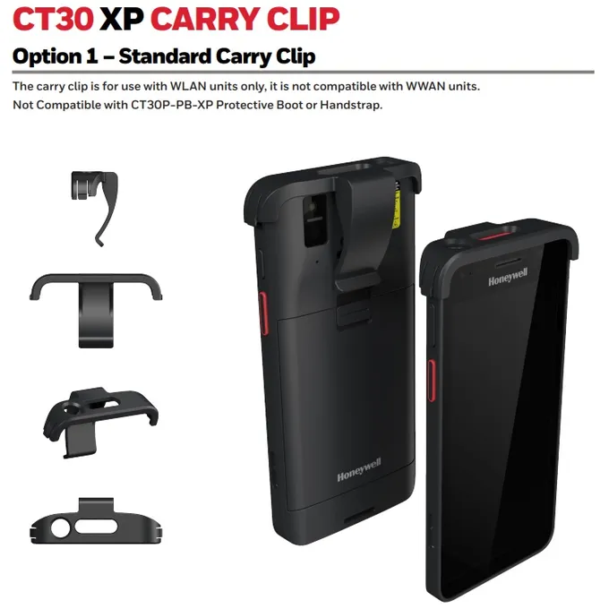 Honeywell CT30 XP carrying clip. Snaps on top of X
