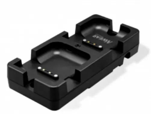 De Newland 2-sleufs oplaadcase voor de WD2 wordt geleverd inclusief USB-C-kabel.