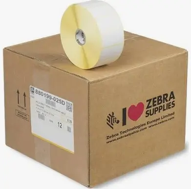 Zebra Z-Perform 1000T – Economical thermal transfer paper labels (102 × 152 mm, 4 rolls, 950 étiquettes, 76 mm)