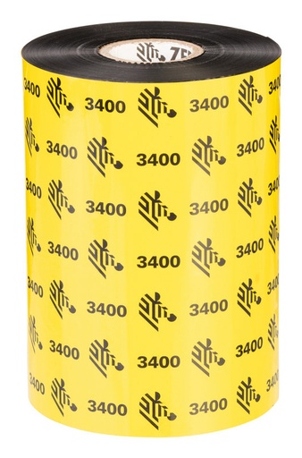 [03400BK22045] Zebra Ruban cire-résine 3400 – Ruban transfert thermique cire-résine (220 mm, Industrielle 6" (ZT))