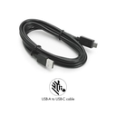 Câble de transfert de données Zebra USB/USB-C de 1 m pour ordinateur portable – Première extrémité : 1 connecteur USB à 24 broches