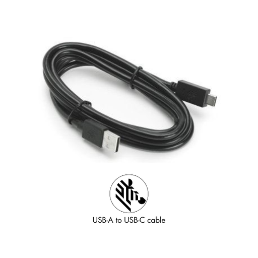 Câble de transfert de données Zebra USB/USB-C de 1 m pour ordinateur portable – Première extrémité : 1 connecteur USB à 24 broches